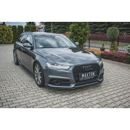 Накладка сплиттер на передний бампер Вар2 на Audi A6 C7 S-Line / S6 C7